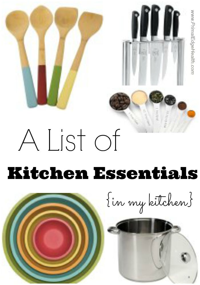 A list of kitchen essentials