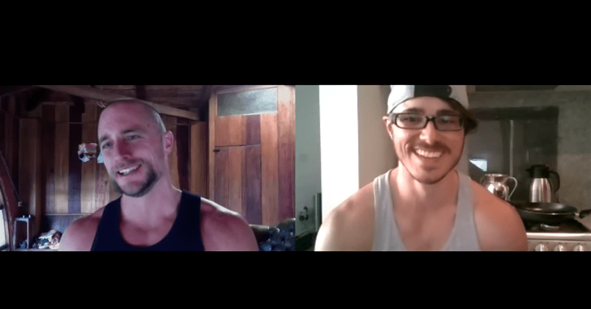 Darthluiggi having a question and answer portion of the interview via video call.