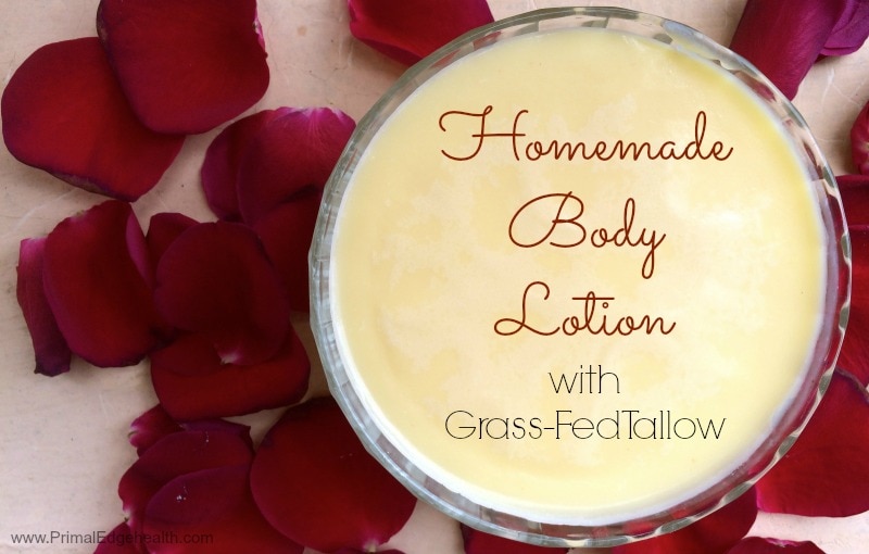 Homemade body lotion with grass-fed tallow.