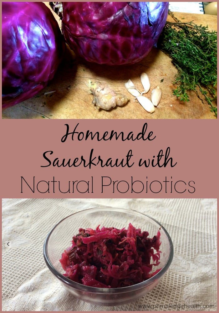homemade sauerkraut with natural probiotics
