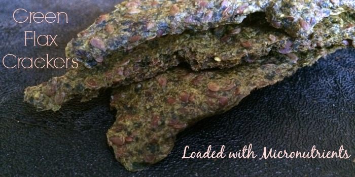 A stack of green flax crackers loaded with micronutrients.