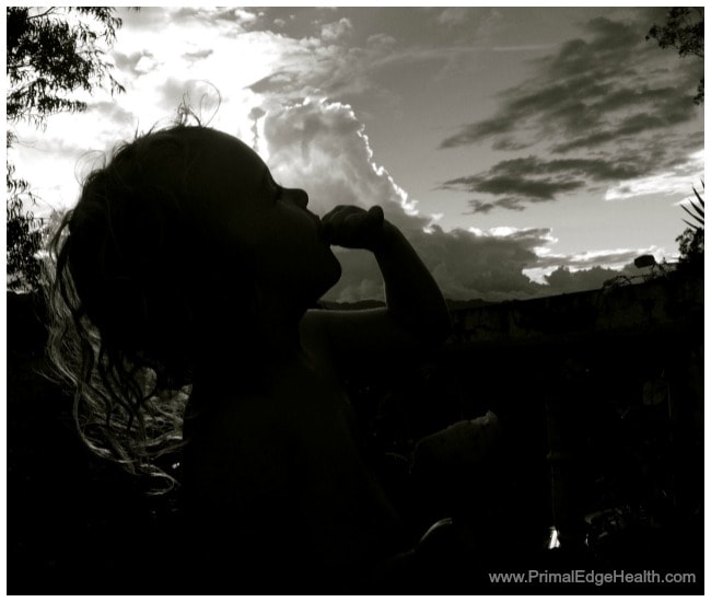 A child eating healthy food.