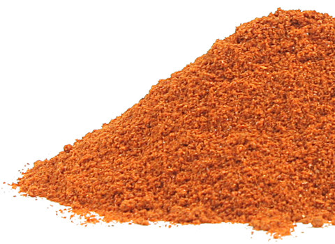 Cayenne powder with white background.