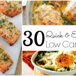 Quick and easy low carb meals in three collage.