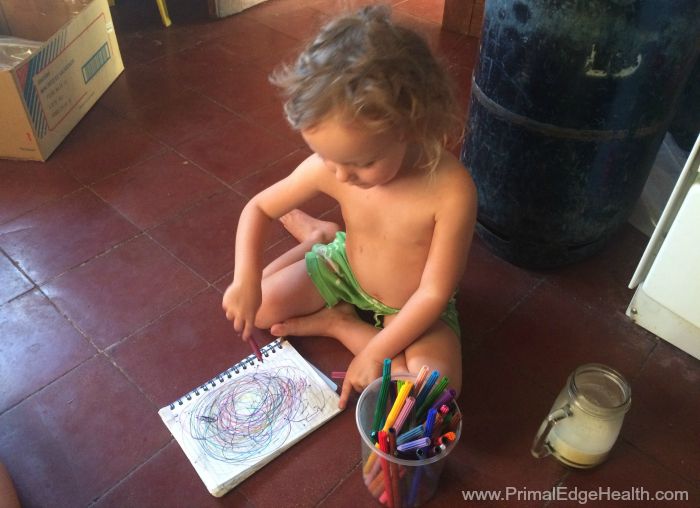 A child doodling.