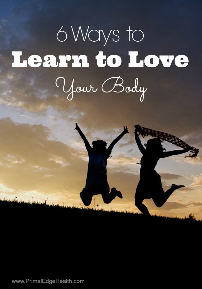 6 ways to learn to love your body. Two people jumping.