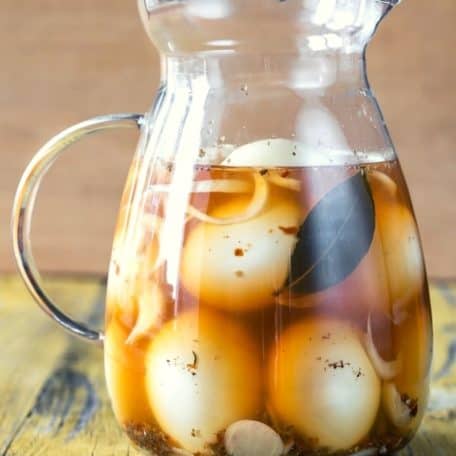 Sugar-free pickled eggs.