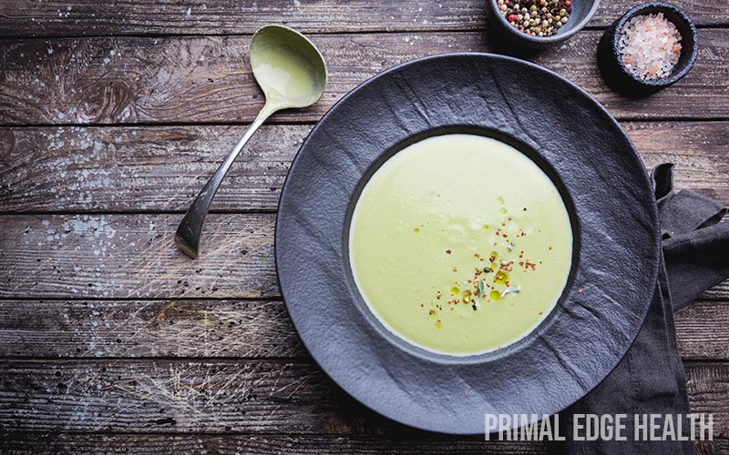 Cream of avocado soup hot