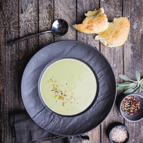 Cream of avocado soup hot