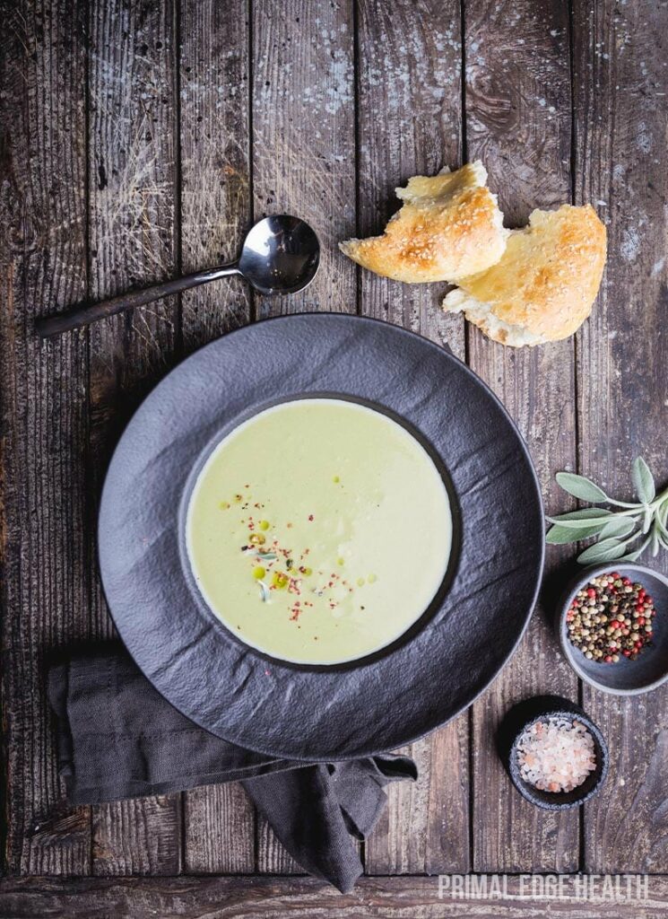 Cream of avocado soup hot