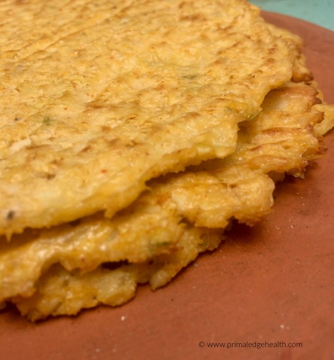 Cheesy cauliflower tortillas.