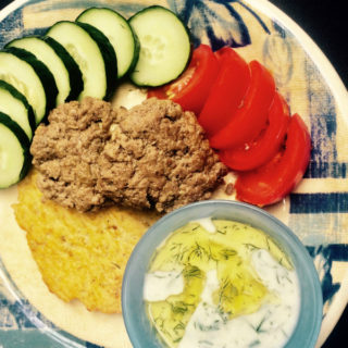 Quick and easy lamb gyros on plate.