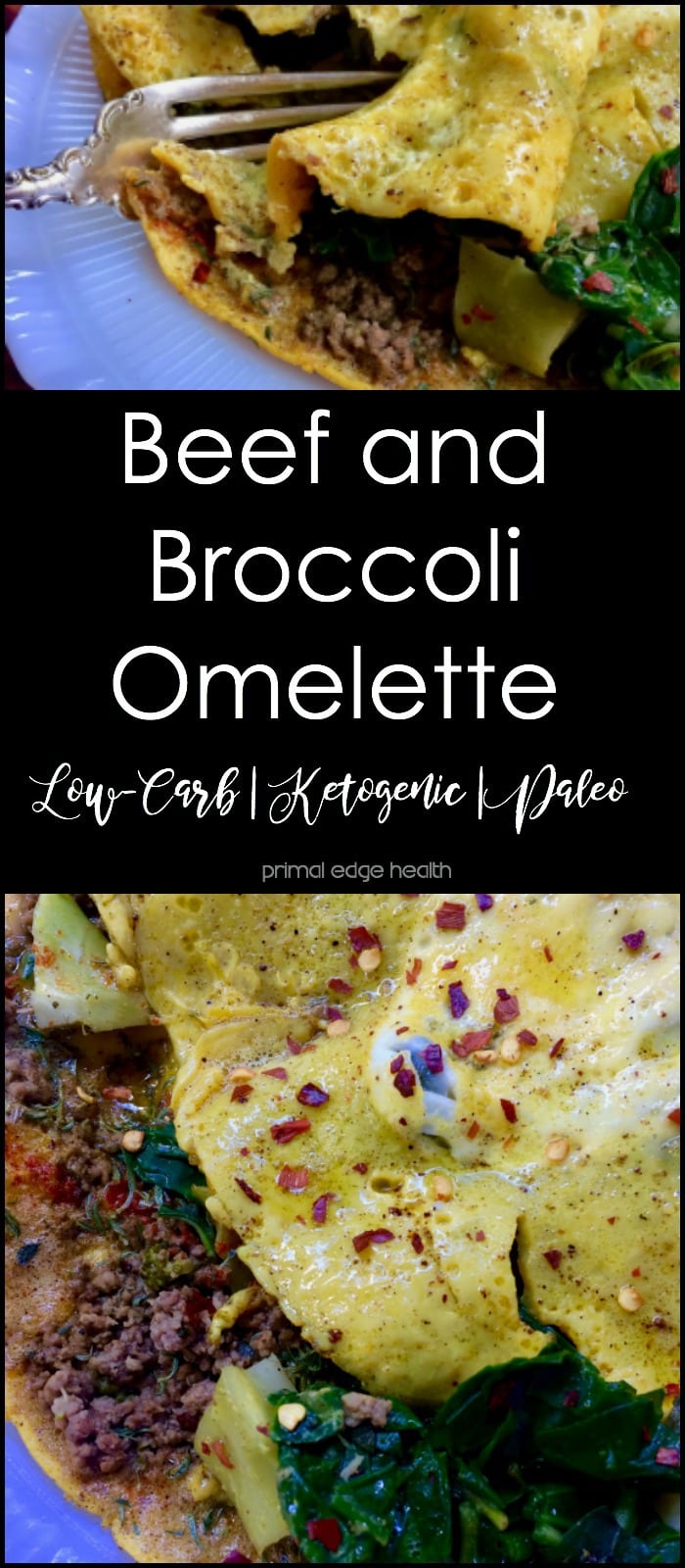 Ground Beef and Broccoli Omelet