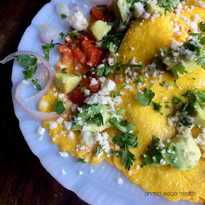 Mexican omelette close up