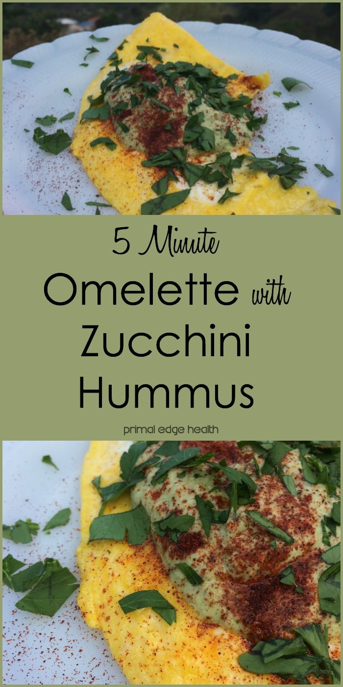 5-minute omelette with zucchini hummus.