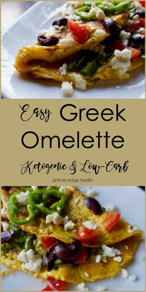 Easy Greek omelette. Ketogenic and low-carb.