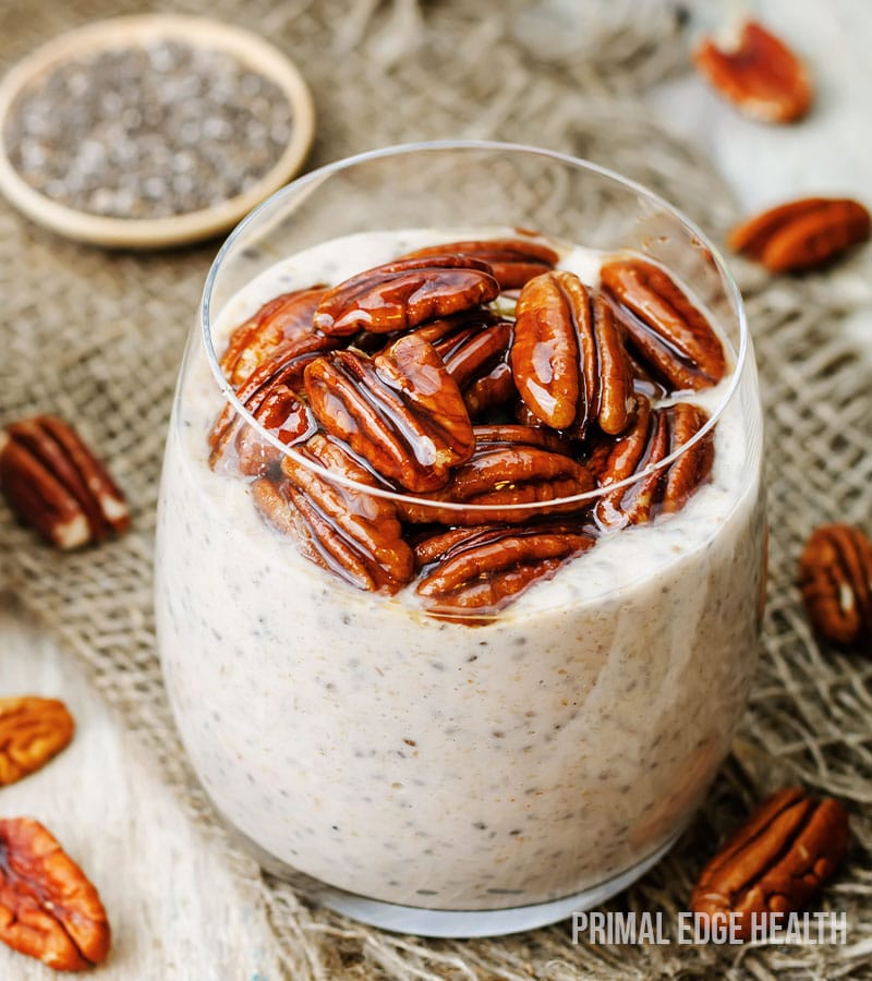 A serving of chai latte chia pudding.