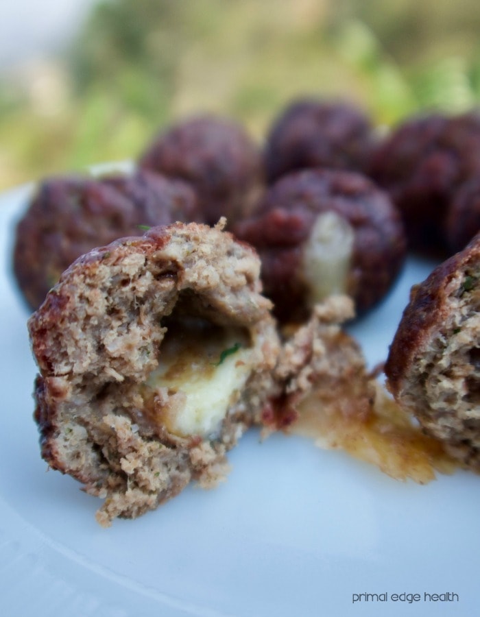 Mama's best meatballs stuffed with cheese.