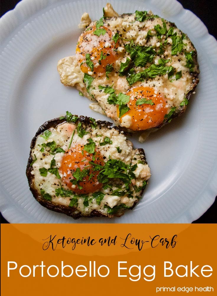 Portobello egg bake. Ketogenic and low-carb.