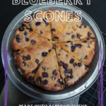 Keto blueberry scones. Made with almond flour. Dairy, sugar and gluten-free.