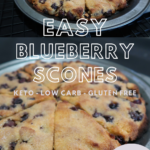 Easy blueberry scones. Keto. Low-carb. Gluten-free. Only 5 grams net carb per serving.