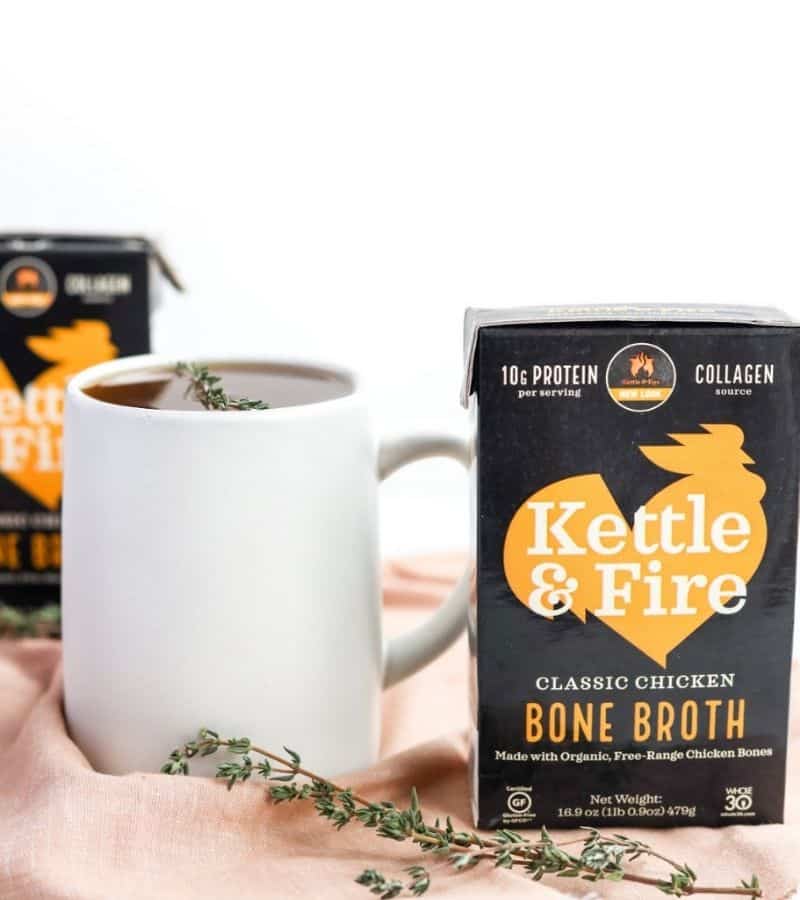 A box of Kettle & Fire Bone Broth.