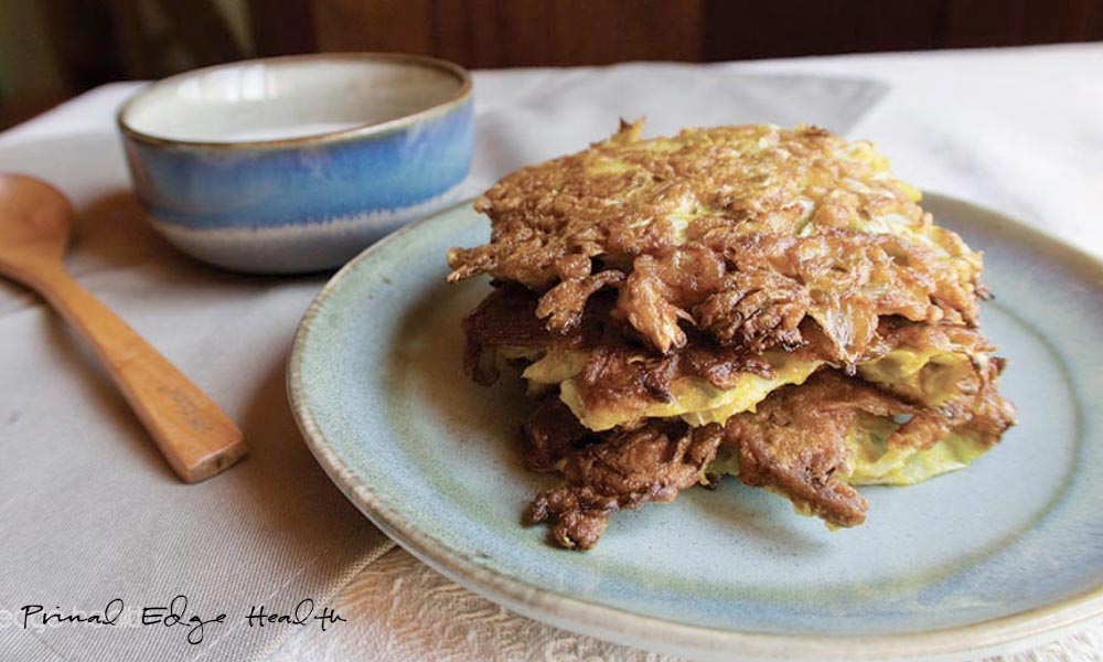 Cabbage Pancakes with Garam Masala Yogurt Sauce