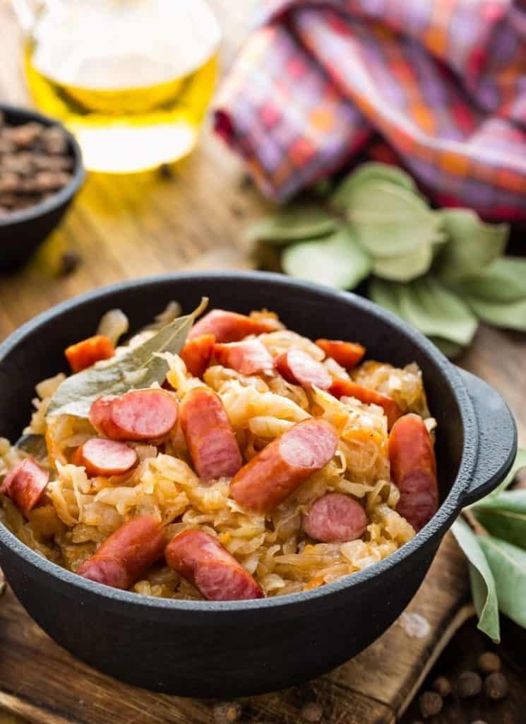 keto cabbage and sausage stir fry