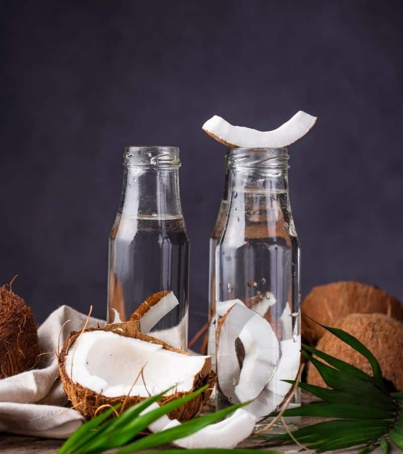 Two bottles of coconut water.