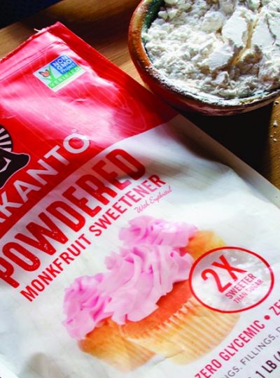 Lakanto powdered monkfruit sweetener in bowl