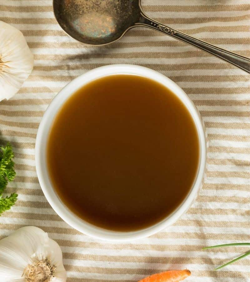 beef bone broth in the slow cooker