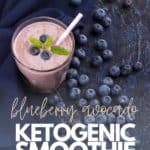 Blueberry avocado ketogenic smoothie. Keto. Dairy-free. Vegan.