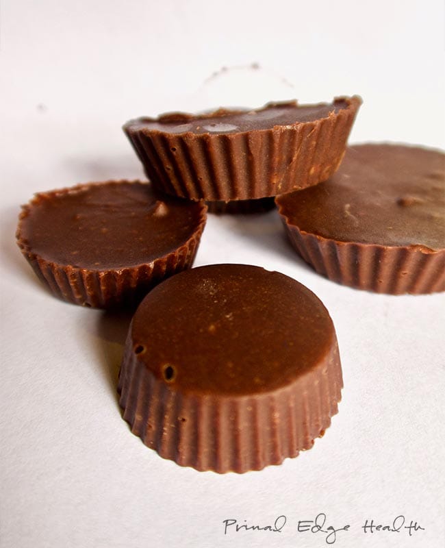 Ketogenic chocolate peanut butter cups.