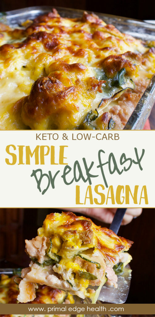 Keto and low-carb. Simple breakfast lasagna.