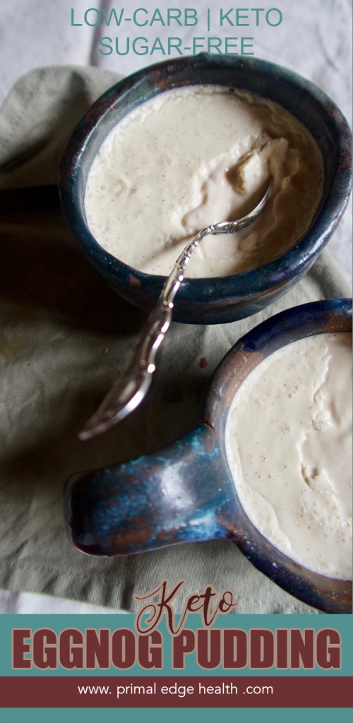 Keto eggnog pudding. Low-carb. Keto. Sugar-free.