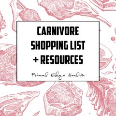 Primal Edge Health Carnivore Shopping List + Resources cover PRODUCT IMAGE