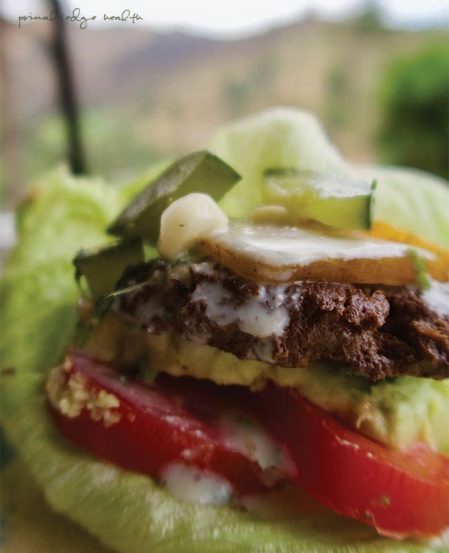 Keto bunless burger.