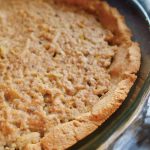 Coconut flour crust mince meat pie in a tray.