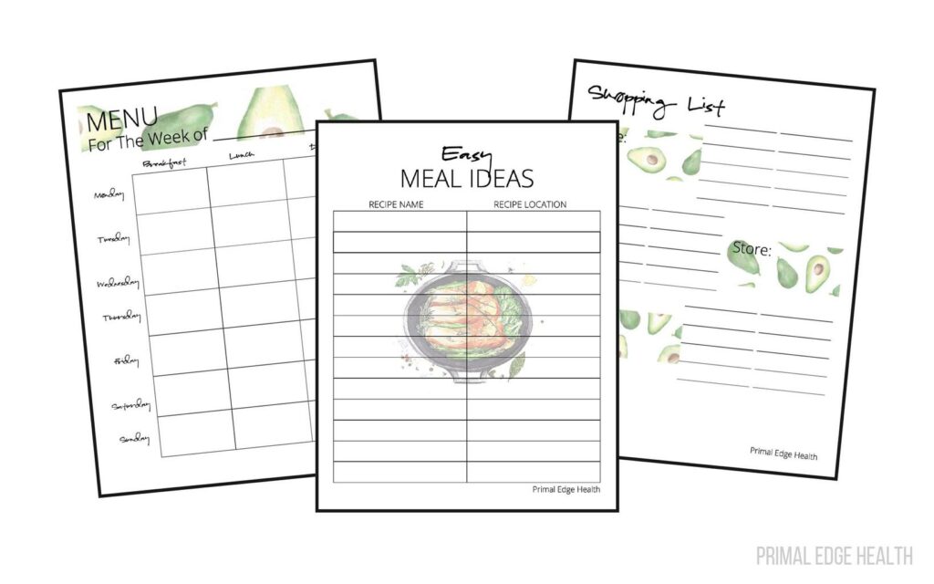 Keto diet meal planner printables.