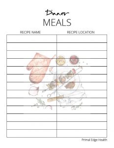 Printable Keto Meal Planner | Primal Edge Health
