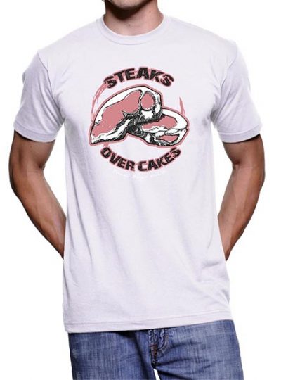Steaks over cakes white product image