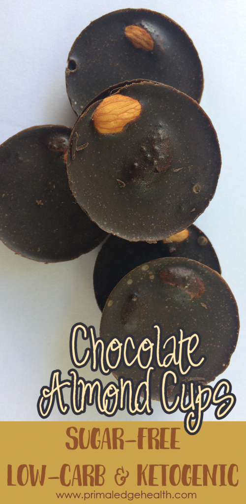 Chocolate almond cups. Sugar-free. Low-carb. Keto.