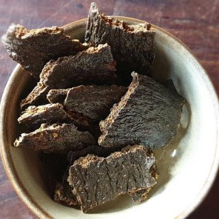 A bowl of liver chips.