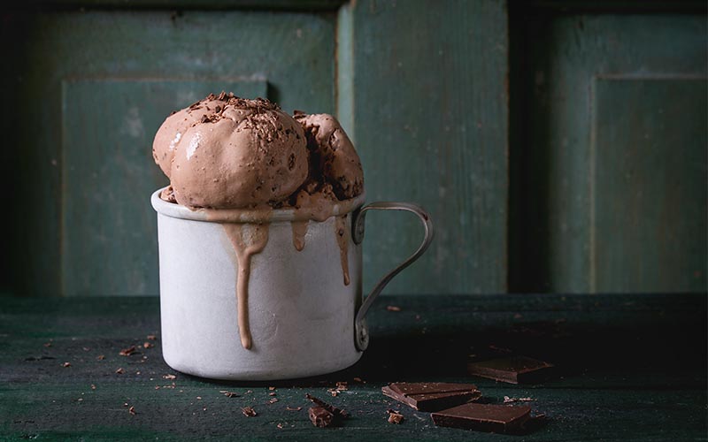 Keto chocolate ice cream mason jar