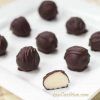 Pieces of low-carb white chocolate truffles.