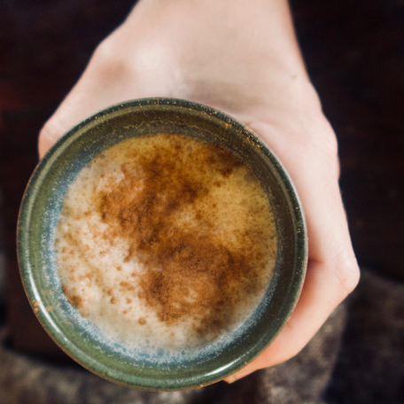 homemade keto eggnog recipe hand