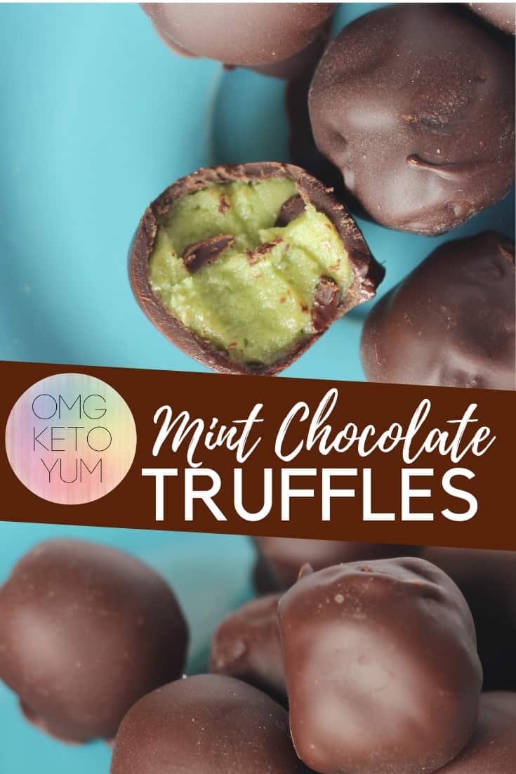 Mint chocolate truffles. OMG. Keto. Yum.
