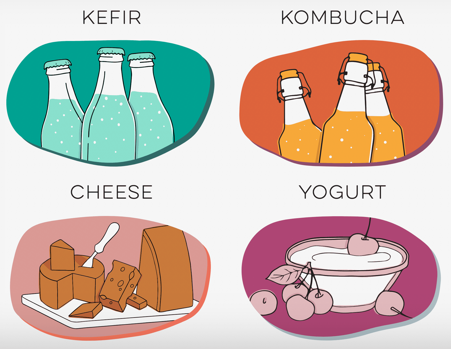 A set of icons showcasing various types of dairy products.