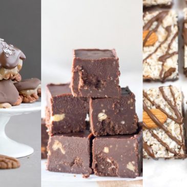 Keto chocolate candy collage of three recipes.