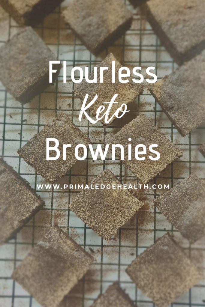 Flourless keto brownies by Primal Edge Health.
